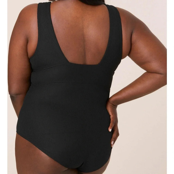Andie Swim The Mykonos Rib One Piece LT Swimsuit Black size XXXL Long torso NWT - Picture 2 of 7